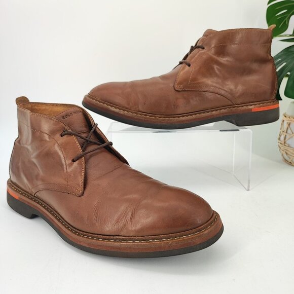 Cole Haan Men's Grand Chukka Brown Leather Boots C28214 Size 9.5M - Picture 1 of 8